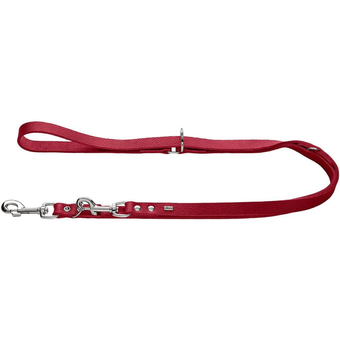 HUNTER Рулетка для собак Grenada, червона, з натуральної шкіри, 13/200, 1,3 см, 200 см, ручна робота, Німеччина, для тренувань та повсякденного використання
