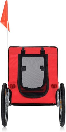 Фahrradanhänger Zoomundo для собак: червоний/чорний, срібна рама - Zoomundo