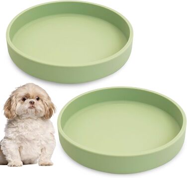 Набір мисок для корму для собак і котів з силікону, 2 шт. - плоскі, для сухого та вологого корму, 17,8 см