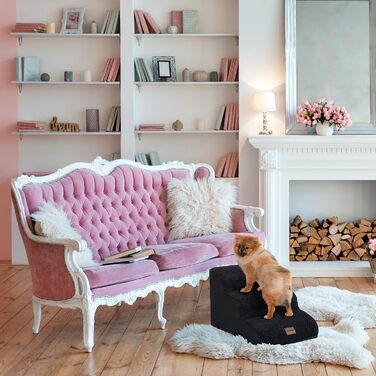 Східці для собак та котів Relaxdays, 3 сходинки, чорного кольору, розмір 33 x 41 x 54 см