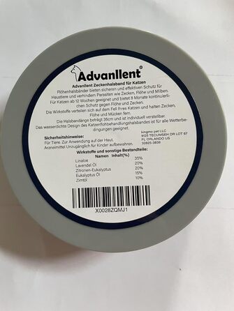 Захисний нашийник від бліх та кліщів для котів Advanllent, від 12 тижнів