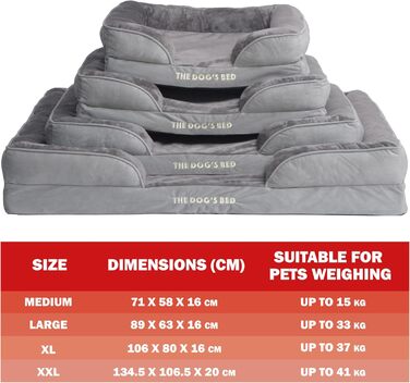 Ортопедичне лежанка для собак з ефектом пам'яті, велика, сіро-срібляста, водонепроникна, знімні чохли