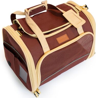 Транспортна переноска для котів та собак PETPROVED (L, Колір: Коричневий) 42 x 29 x 28 см