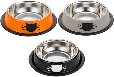Набори мисок для котів PawPourri: неслизькі, з нержавіючої сталі, 2 шт. (230 мл)