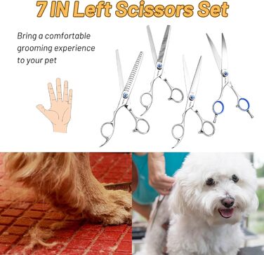 Професійна шерсть для собак 7 дюймів, японська сталь VG10, безшумна заточка, безпечна та гостра