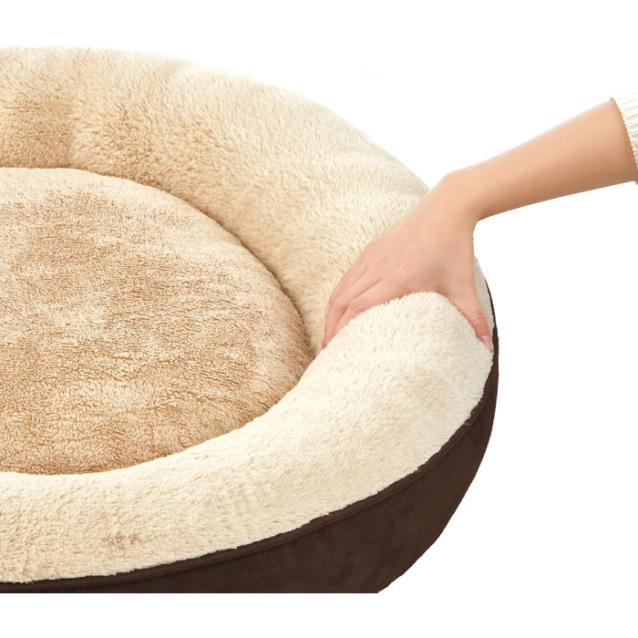 Ліжко для собак та котів Feandrea Donut, діаметр 50 см, колір коричневий