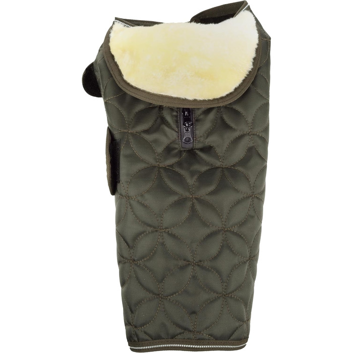 Зимовий теплий одяг для собак Flamingo Ushi Khaki, 45 см, водонепроникний, з флісовою підкладкою, світловідбиваючий, з отвором для шлейки