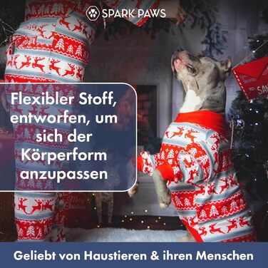 Піжама для собак Spark Paws Winter Wonderland, ультрам'яка, 4-стороння розтяжність, для малих, середніх та великих порід, 3XL (25-34 кг)