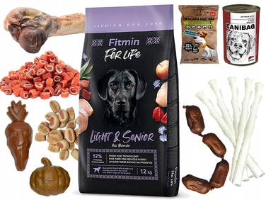 Корм для дорослих та літніх собак FITMIN Dog For Life Light Senior, 12 кг