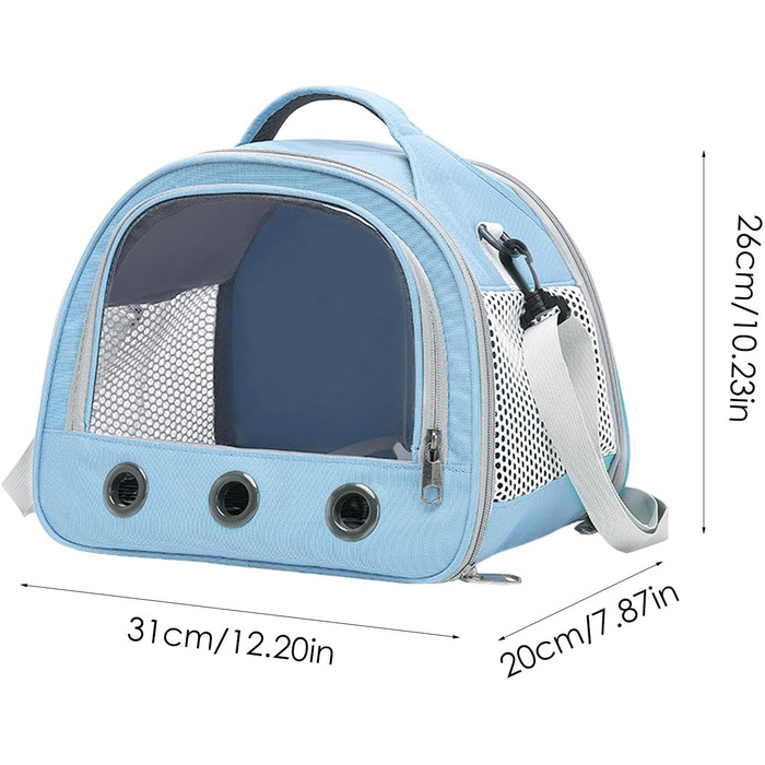 Переносна сумка-переноска для птахів Vogeltransport - Легка, дихаюча сумка для папуг, хом'яків та інших дрібних тварин (Світло-блакитний)