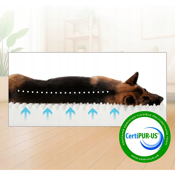 Ортопедичне ліжко для собак зі структурою, 90х65 см, для середніх порід