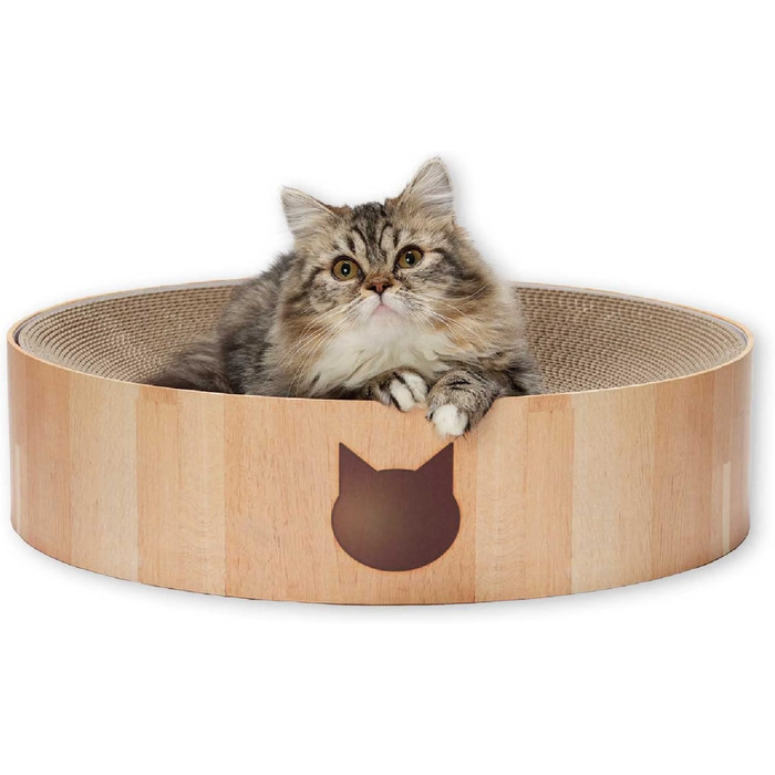 Когтеточка для котів Necoichi Cozy XL, з екоматеріалів, дуб, 100% перероблений папір, без хімікатів