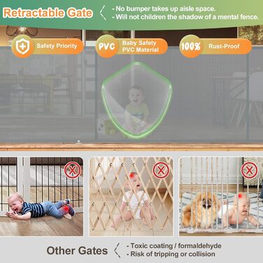 Розсувне захисне огородження для дітей та собак, 400 см, біле. Захист для сходів/коридору/інтер'єру/екстер'єру.