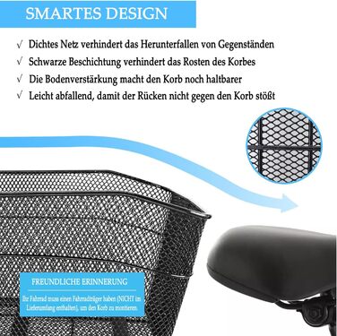 Металевий задній кошик для велосипеда, великий, стабільний, з аксесуарами для монтажу. Підходить для собак, покупок, пікніків, шкільних рюкзаків. Модель L2