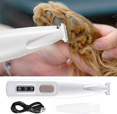 Професійний триммер для собак з LED-підсвічуванням: вологостійкий, акумуляторний, для короткої стрижки кігтів та шерсті