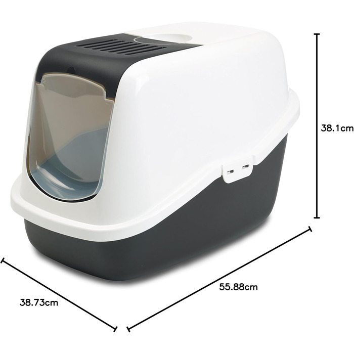 Лоток для котів NESTOR чорного кольору, 56 x 39 x 38,5 см