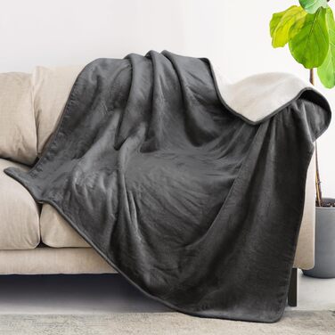 Водонепроникний коврик Dreamzie для собак 127x152 см - для дивана та ліжка - з Sherpa Fleece - миючий - темно-сірий