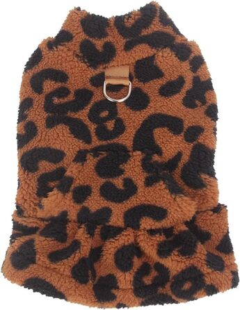 Теплий зимовий пуловер для собак з леопардовим принтом, без рукавів, для Чихуахуа, Йоркширського тер'єра, Мопса (B, XS)