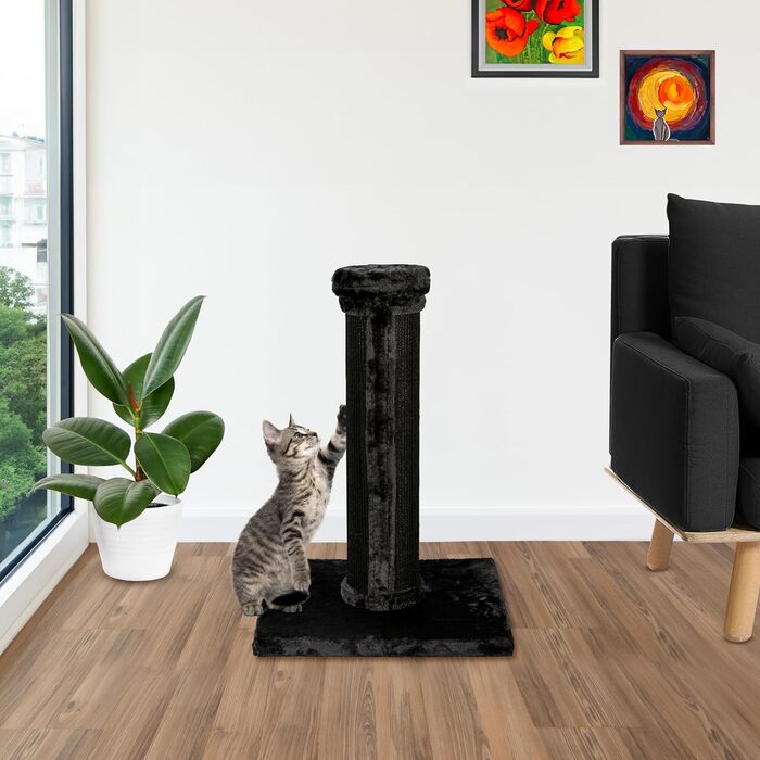 Добре® Преміум кігтеточка для котів з дерева з великими та стійкими кігтеточками в вишуканому дизайні - підходить для великих котів - 35 x 60 x 100 см