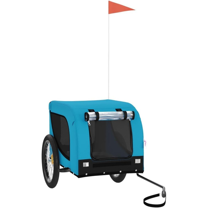 Причіп для велосипеда для собак, блакитний та чорний, Oxford-Gewebe та залізо, LH90049