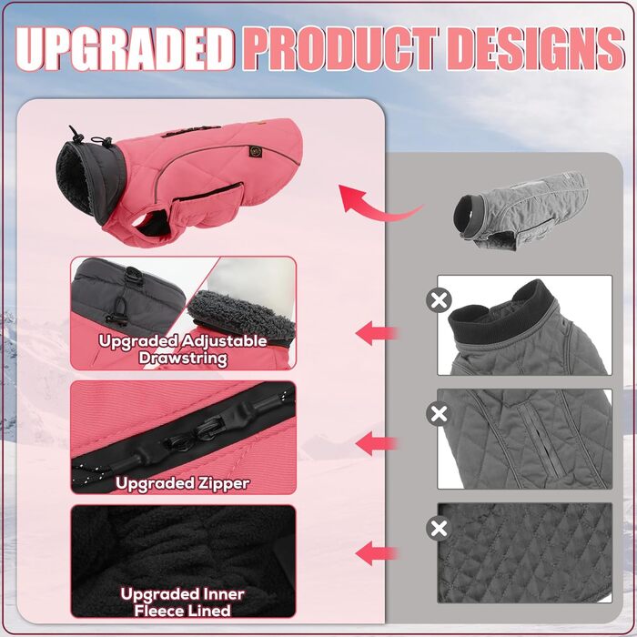 Зимовий теплий одяг для собак NeuRosa: тепла куртка з флісовою підкладкою для холодної погоди (XXXL)