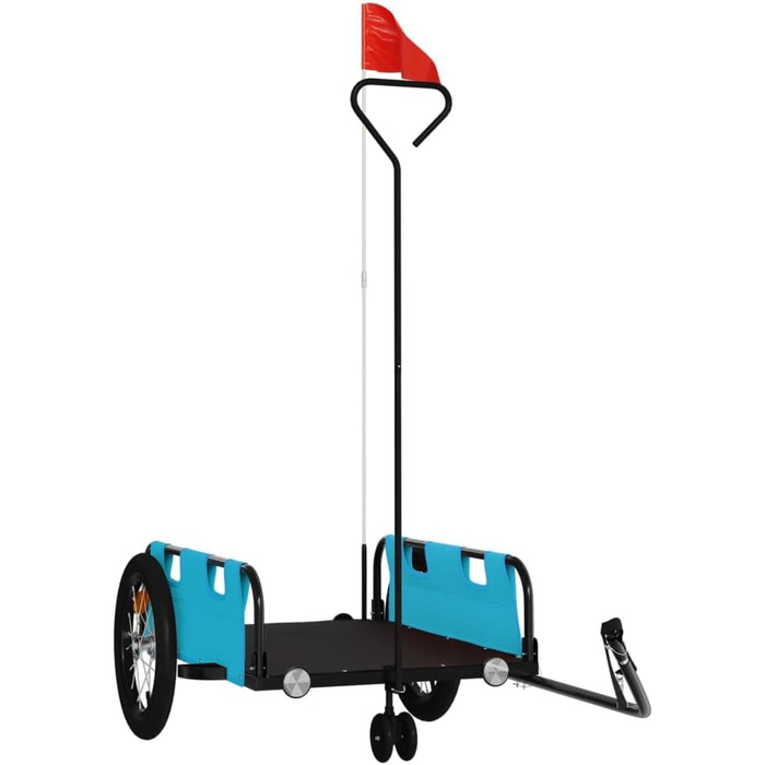 Причеп для собак, причеп-перевозник для тварин, блакитний, з оксфордської тканини та металу. Підходить для покупок, відпочинку, велопрогулянок. Легко встановлюється.