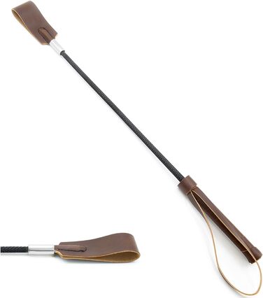 Вертикальна батіг для коней, 45 см, коричневий, батіг для коней, виготовлений з PU-шкіри, з неслизькою ручкою, для їзди верхи, тренувань, косплей