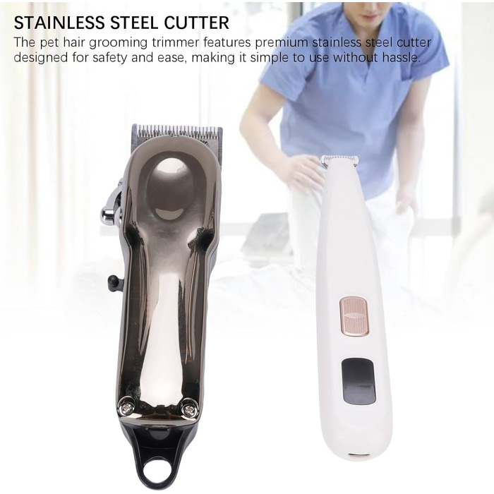 Набір для стрижки шерсті домашніх тварин 2-в-1 Fyearfly для котів та собак, безшумна машинка з LED-дисплеєм та 4 гребінцями