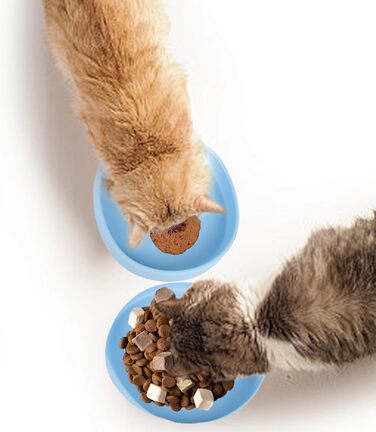 Миски для котів та собак Bebeibon: силіконові, неслизькі, 330 мл, 2 шт. (Блакитний)