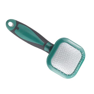 Щітка для собак і котів Zupfbürste: м'яке очищення, для боротьби з випаданням шерсті, підходить для цуценят, Yorkie, Пуделів, кроликів, котів, зелена