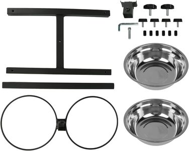 Підвищений годівниця для собак та котів 2-в-1, 4 регульовані висоти, підставка Anti-Slip з нержавіючої сталі, для всіх порід (1-2 миски)