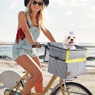 Корзина для собак на велосипед | Водонепроникна корзина з блискавкою | Універсальна корзина для цуценят на велосипед, корзина з кількома кишенями для перевезення, покупок