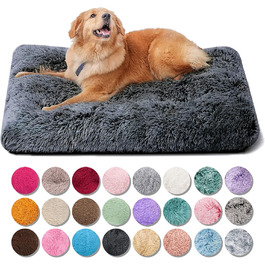 М'яке ліжко для собак великих порід, XXL, 110x75 см, антиковзаюче, темно-сіре, машинне прання