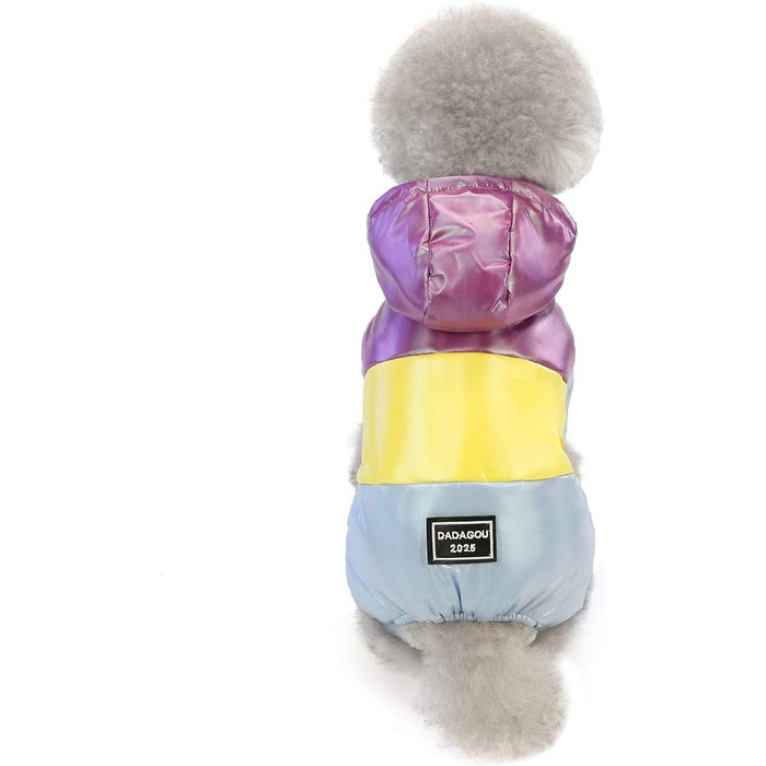 Тепла куртка для собак Izefia Winddichte, для холодної погоди, 4 ноги, теплий зимовий комбінезон для маленьких та середніх собак та котів, XL, фіолетовий