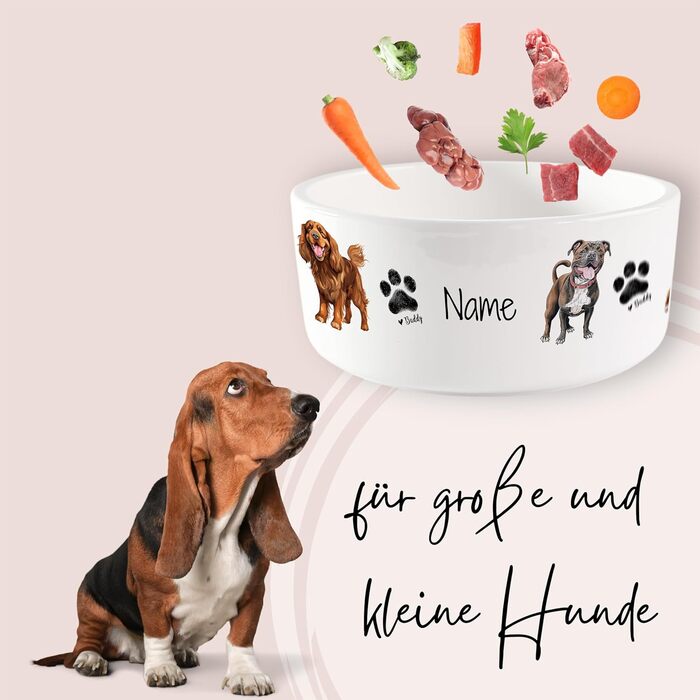 Персоналізована миска для собак GRAZDesign з фото та іменем, кераміка, 1л, для собак, подарунок для власника, 1000 мл