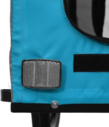 Причіп для собак vidaXL, причіп для собак з відбивачами та прапорцем, вантажопідйомність 45 кг, Oxford-тканина, залізо (Блакитний, 125 x 63 x 66 см)