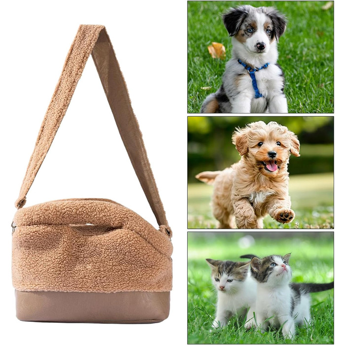 Транспортна сумка для кота - водонепроникна, м'яка переноска | З безпечним ремінним закриттям | Для маленьких та середніх порід | Коричнева