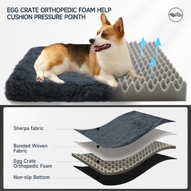 М'яке ортопедичне ліжко для собак DONWEI, килимок для собак, миється, знімний чохол, неслизька підстилка для лежанки, 75x50x6 см, сірий колір Ombré Grey (XL - 100 см, темно-сірий - 100 см)