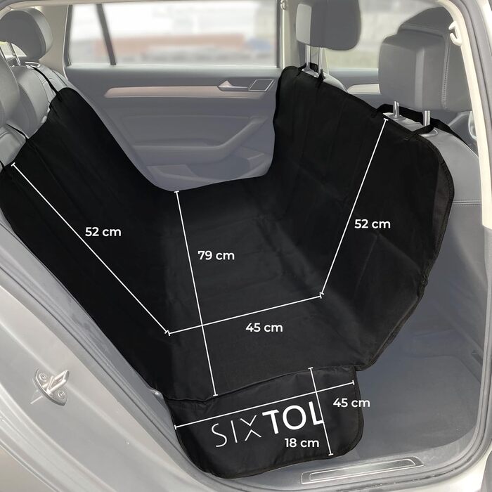 Автоковдра для собак Ben | Захист заднього сидіння | Поліестер + PVC | Для автомобіля | Чорний колір
