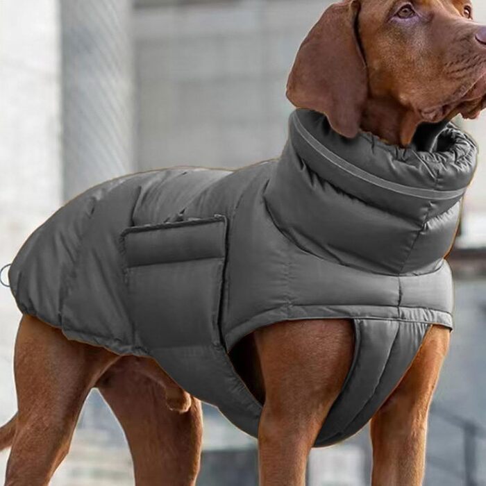 Водонепроникний зимовий одяг для собак, теплий зимовий плащ для собак, сірий, для холодної погоди