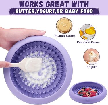 Нічна годівниця для собак Bestalk: зменшує тривожність, сповільнює годування, килимок-іграшка, силікон, BPA-free, для миття в посудомийній машині (фіолетовий)