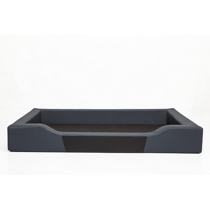 Ліжко для собак, лежанка для собак, м'яка лежанка-софа, килимок для собак, 75x50 см, GRAPHITE ECO-LEDER, чорний матрац