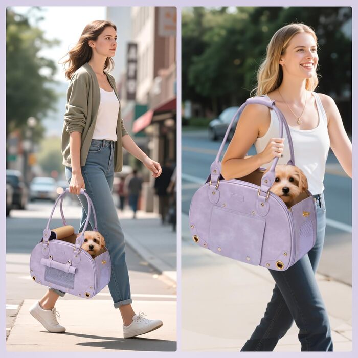 Трансформер для котів та маленьких собак PetsHome, переноска для тварин, водонепроникна, преміум-нейлон, фіолетовий (38x20x25 см)