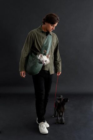 Трансформер для собак Noah & Paw до 5 кг, веганська шкіра, зелений, 38 x 15 x 14 см