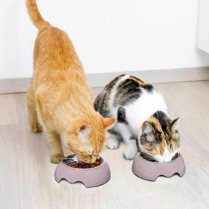 Набір мисок для корму ne&no® для собак та котів (S, 170 мл, 2 шт.) - нековзні миски для тварин, Malve
