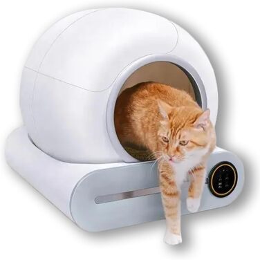 Автоматичний туалет для котів The Finer Feline з Wi-Fi і сенсорним керуванням, 65 л, 9 л контейнер для відходів, безпечний для кошенят, до 15 днів без заміни пакета, інтелектуальний