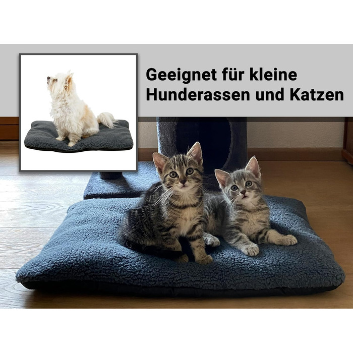 М'яке ліжко для собак та котів Zollner, сіре - 58x36 см, миється до 30°C, антиковзаючі підкладки