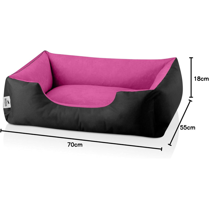 Лягушковий лежак для собак BedDog LUPI, м'який лежак-корзинка для маленьких собак, чорно-сірий, 70x55x18 см