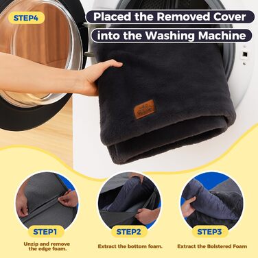 PAWZ Road лежанка для собак великих порід, ортопедична з memory foam, XL 138 см, знімний чохол