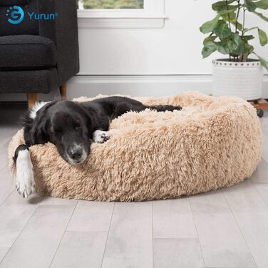 М'яке ліжко для собак та котів Donut, 70см, Бежеве. Знімний чохол, легко прати. 8 кольорів та 9 розмірів на вибір.